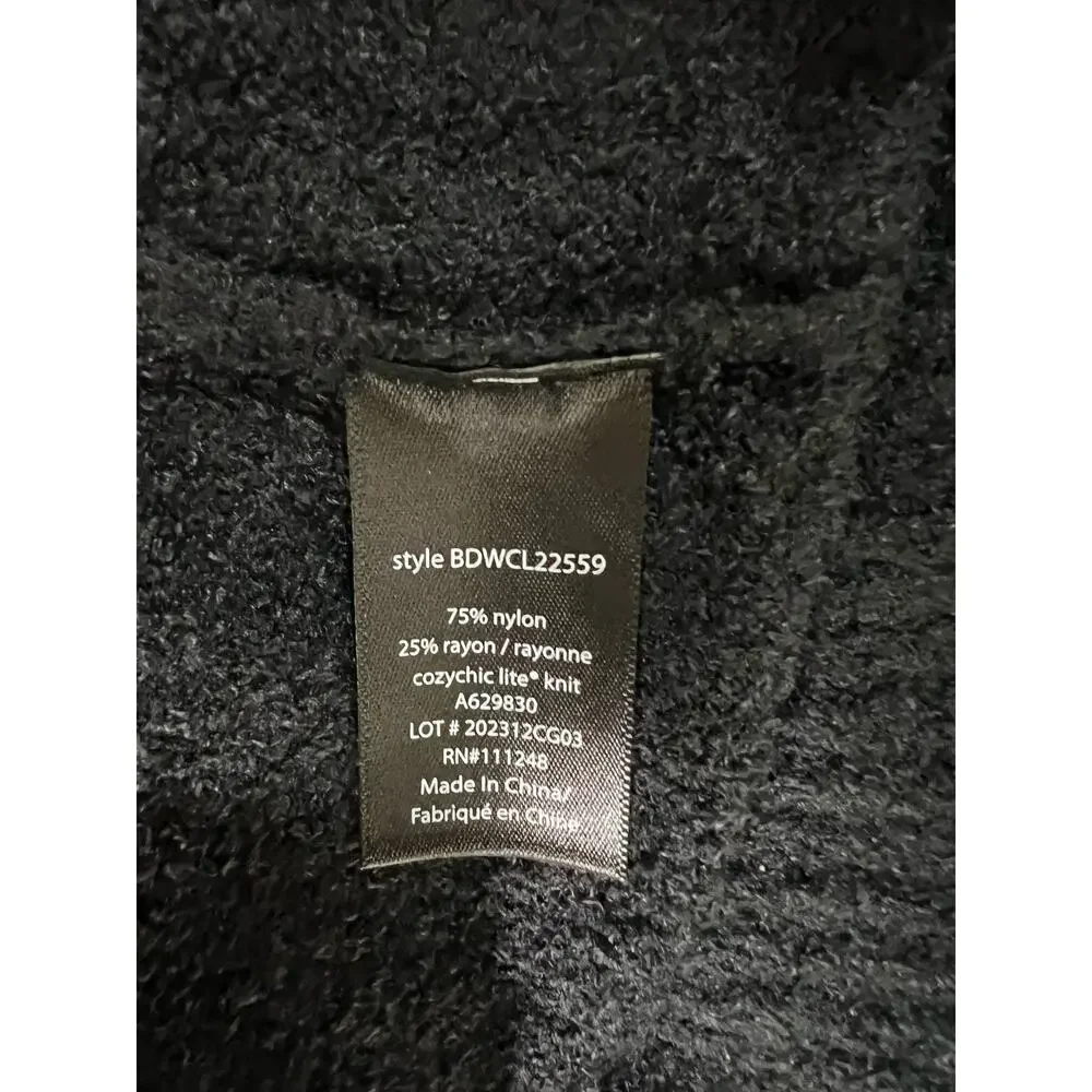 Barefoot Dreams CozyChic Lite Ribbed Cuff Coastline Cardigan BLACK NWT SIZE S - Picture 6 of 6